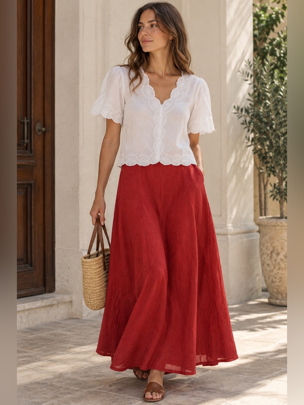 Joie White Eyelet Cotton V-Neck Blouse